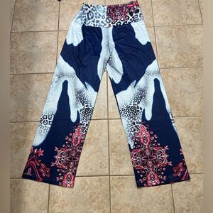 BEAUTIFUL XL High Waisted Stretchy Pull On Print Wide Leg Pant